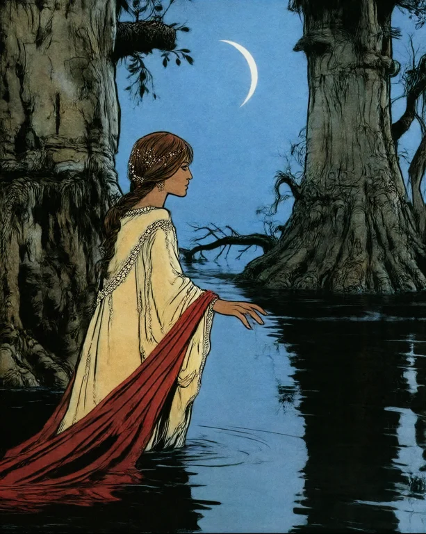 Mezieres-style Retro 1970s Grainy Comic Book Drawing A Woman...