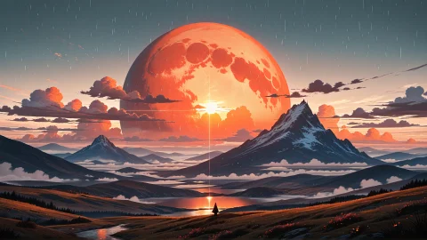 Embedxleasylazyembedslazypos, Dream Like Landscape With Brow... — Stable Diffusion AI Prompt: , dream like landscape with brown red hues, fantasy planet, grand scenery, rain...