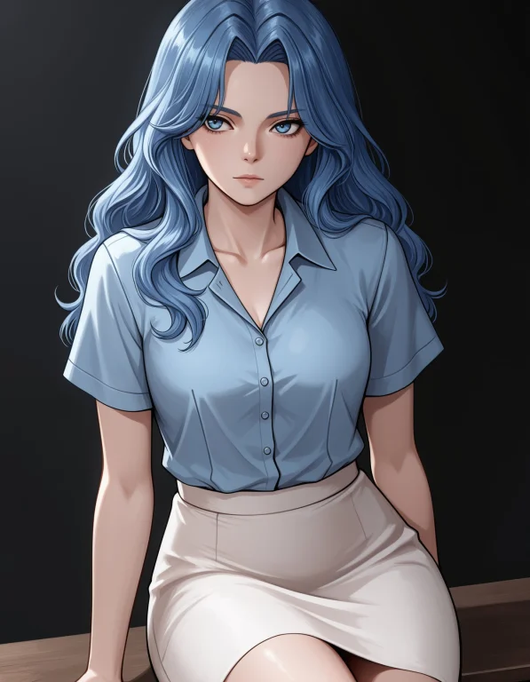 T2uk1y021h1r0k1, Zzkaren, Blue Eyes, Blue Hair, Long Hair, P...
