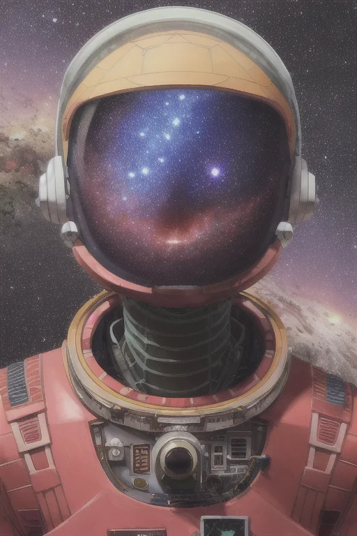 Portrait Of A Sci-fi Astronaut1.2 Floating In Outer Space, N...