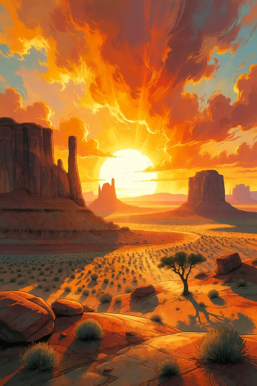 Strangedaal. A Spectacular Sunset Blazing Over A Vast, Majes...