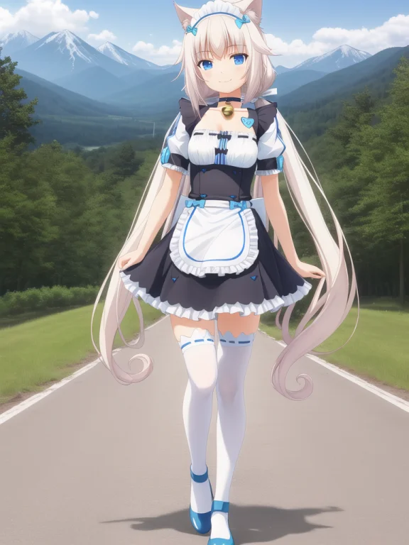 Loraneko-v10.7, Vanilla-maid, 1girl, Solo, Long Hair, Cat Ea...