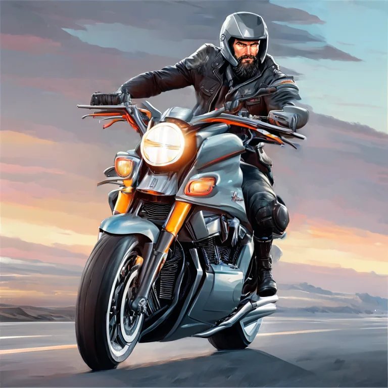 David Harbor With A Beard Riding A Motorcycle Scg768-bliss