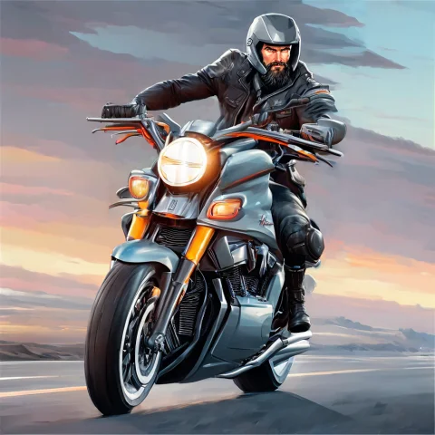 David Harbor With A Beard Riding A Motorcycle Scg768-bliss — Stable Diffusion AI Prompt: David Harbor with a beard riding a motorcycle SCG768-Bliss