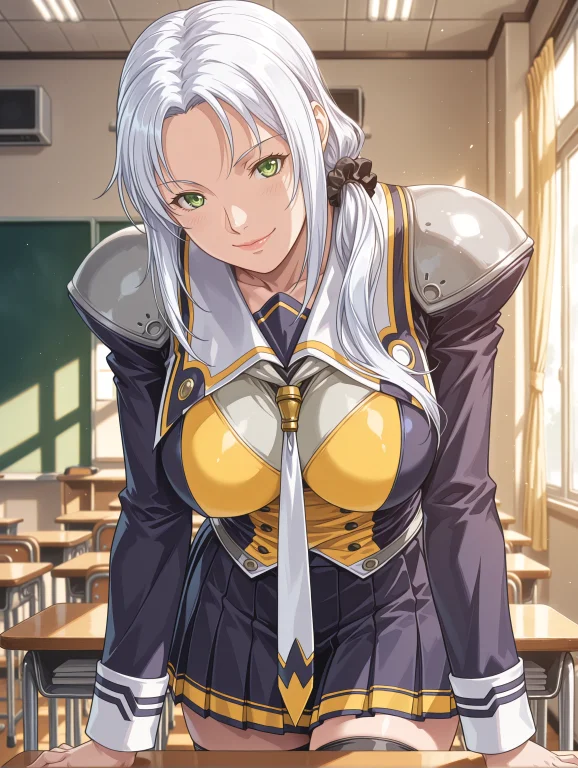 1girl, Solo, Himeki Karen, White Hair, Long Hair, Low Ponyta...
