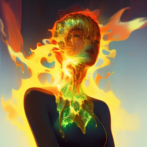 A Girl In A Yellow Costume, Debris, Particles, Thunder, Elec...