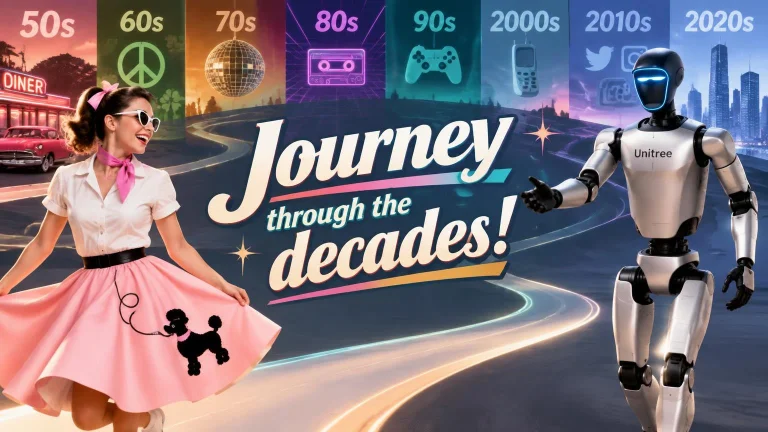 Journey Through The Decades Website Banner Ad With A  Unitre...
