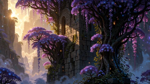 A Majestic Stone Citadel Seamlessly Integrated Into A Toweri... — Stable Diffusion AI Prompt: A majestic stone citadel seamlessly integrated into a towering cliff face. The s...