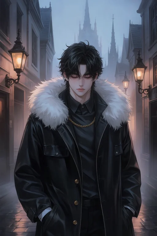 Highres, Absurdres,ajeotti, A Man With Dark, Tousled Hair An...