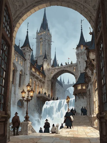 Bradhamel Art Style.the Image Depicts A Grand, Intricate Arc... — Stable Diffusion AI Prompt: Bradhamel art style.The image depicts a grand, intricate architectural cityscape...
