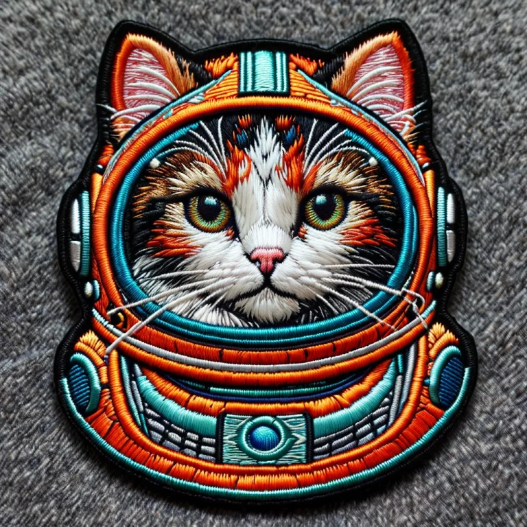 Ral-embroideredpatch, Artembroidery, A Cute Fluffy Cat Weari...