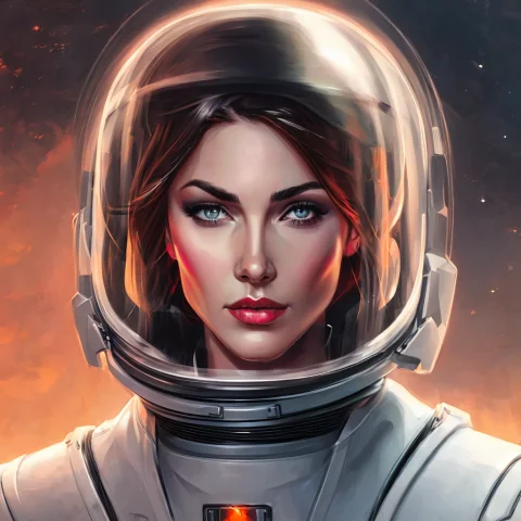 An Astronaut In A Space Suit And Helmet With Glass Face Shie... — Stable Diffusion AI Prompt: an astronaut in a space suit and helmet with glass face shield floating in a dee...
