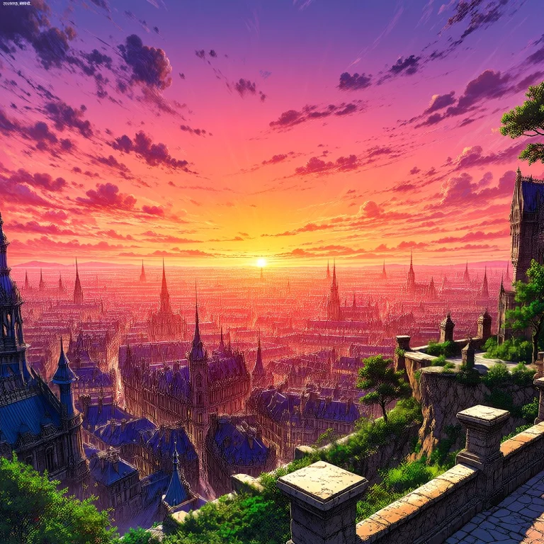Shrpanime. In The Style Of , A Sprawling Metropolis Unfolds...