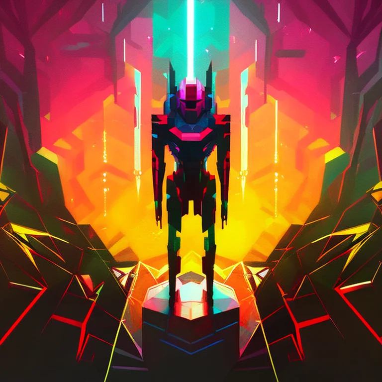 Threatening Cyborg, Cyber, Punk, Cyberpunk, Paintedabstract-...