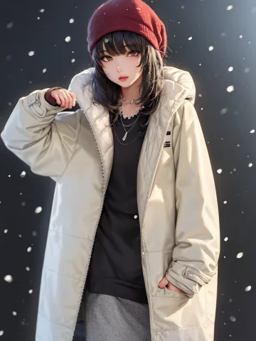 1girl, Handinpocket, Solo, Browneyes, Hat, Lips, Necklace, C... — Stable Diffusion AI Prompt: 1girl, hand_in_pocket, solo, brown_eyes, hat, lips, necklace, clothes_writing, l...