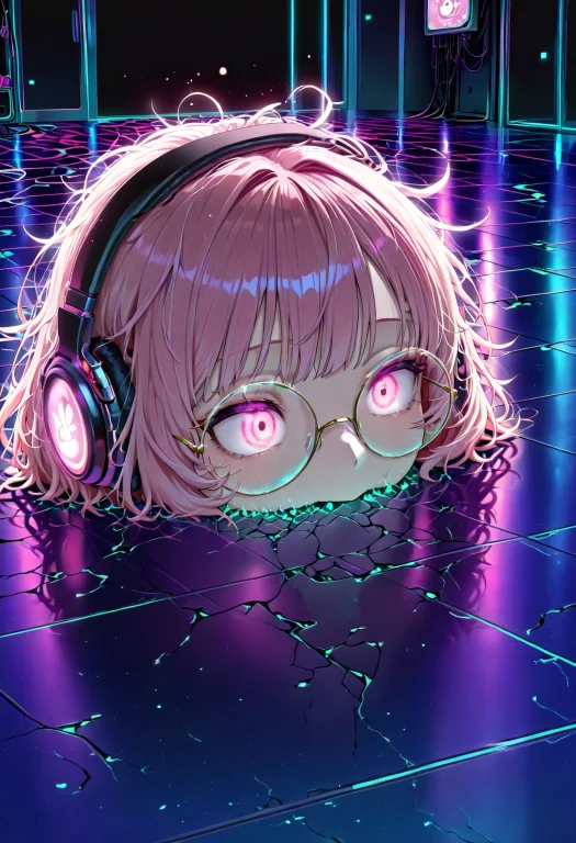 Embeddinglazypos, 1girl, Solo, Head Only, Pink Hair, Short H...