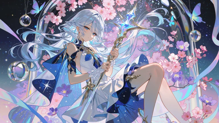 A Polished Digital Anime Illustration In An Ethereal Fantasy...