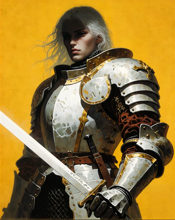 N0vuschr0ma Style A Digital Painting Of A Warrior In An Orna...