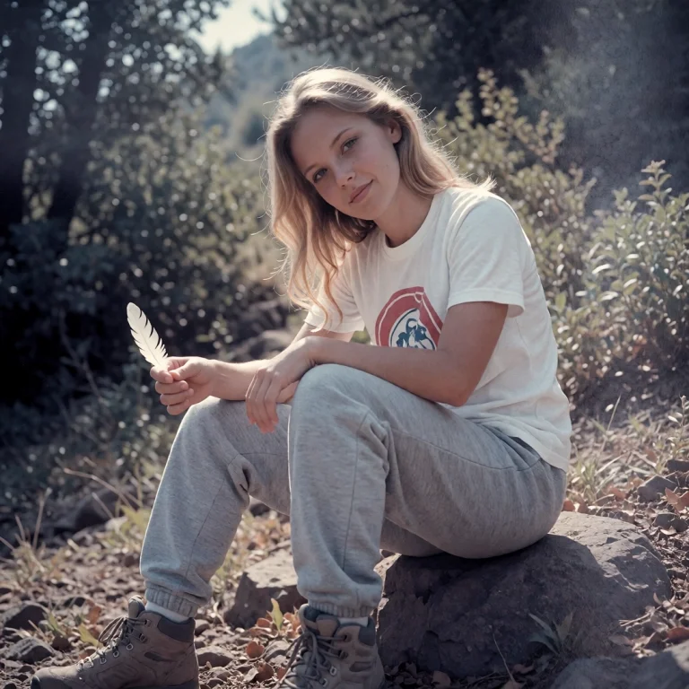 Faded80s. Photograph Of A Young Woman With Light Blonde Hair...