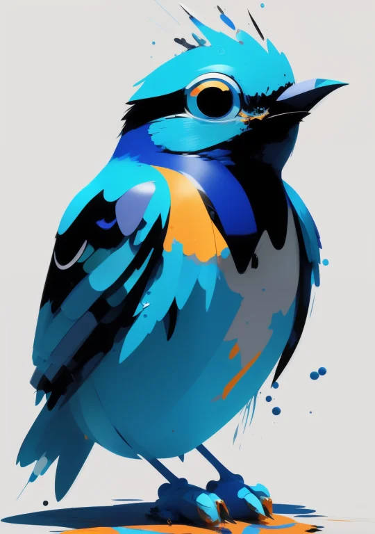 Blue Bird 3d Render Pixar Stylemodel Made Of Hiroaki Takahas...