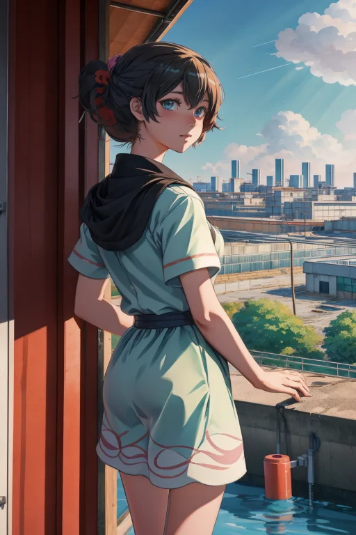 1girl, Loramegu-ed1 Asdf123, Anime, Landscape Of A Peplum Po...