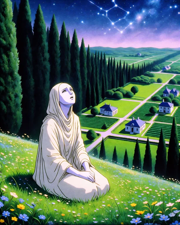 Dcfrcanma. A Solitary Figure Dressed In A Pale Cream-white L...