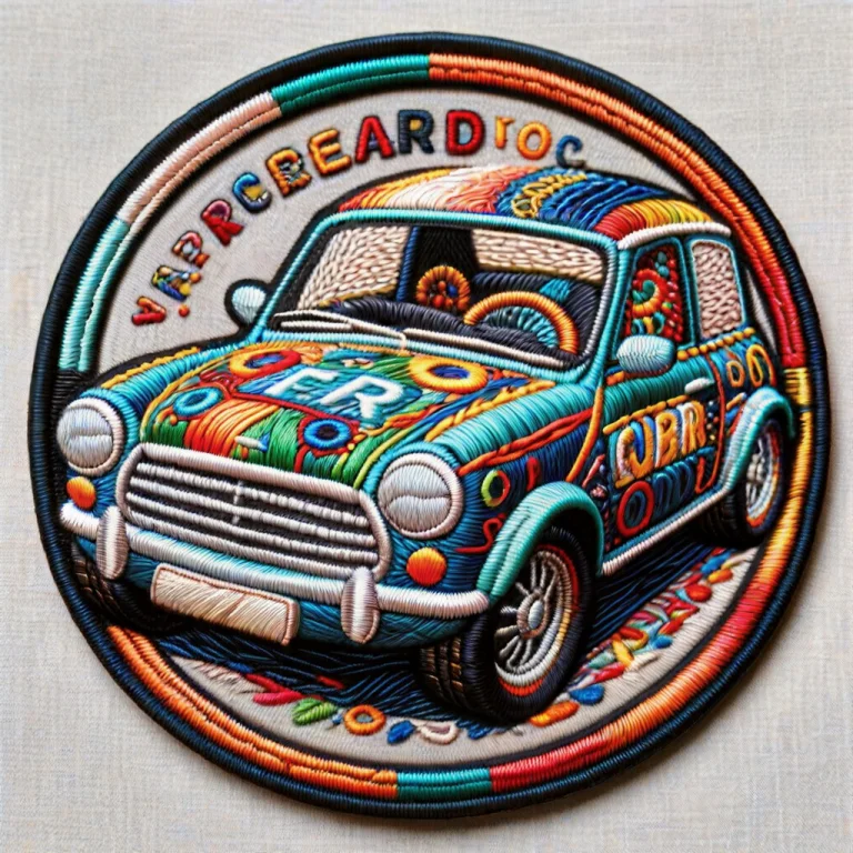 Embroidery Patch, Car Body Made Of Threads, Embroidered Lett...