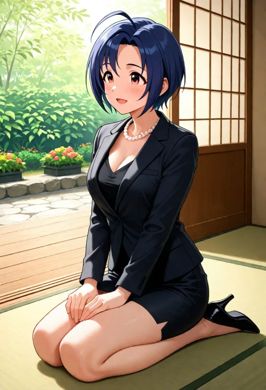 Masterpiece, 1girl, Idolmaster, Azusa Miura, Black Blouse, B...