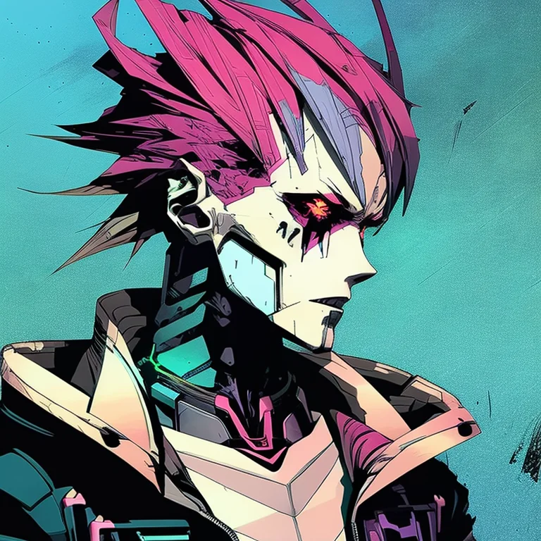 Threatening Cyborg, Skull, Inkpunk768
