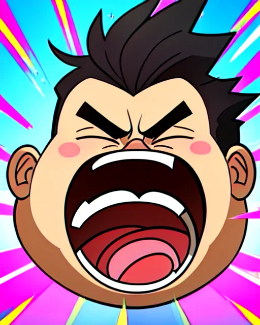 Half Body Portrait A Drunken Male Rockstar Screaming Loud An...