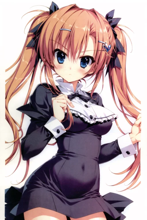 1girl,twintails,dress,solo,detailed Eyes