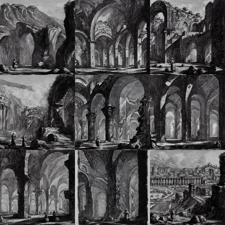 Etching By Ilsgiovannibattistapiranesi Woman In A Place