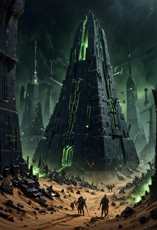 Vast Alien Cityscape On A Barren Desert Planet, Entirely Tra...