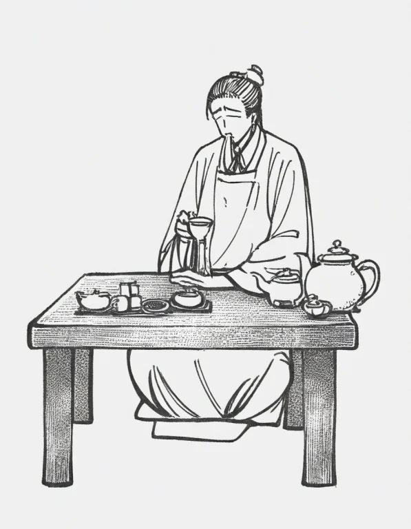 Zxygrayinkstyle, An Elderly Tea Master Pouring Tea At A Low...