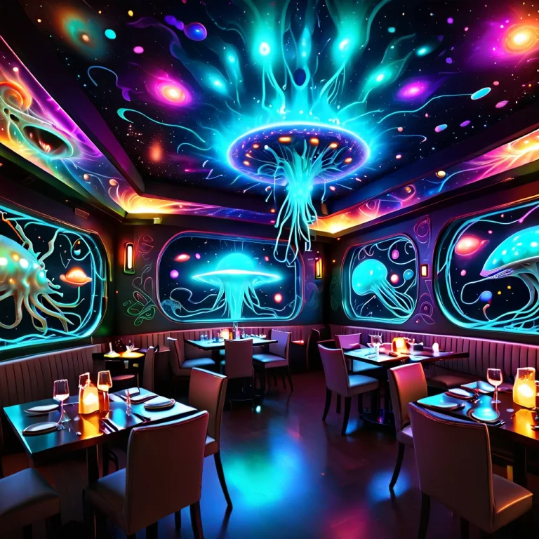 An Alien Restaurant, With Aliens Eating Humans In It. Anatin...