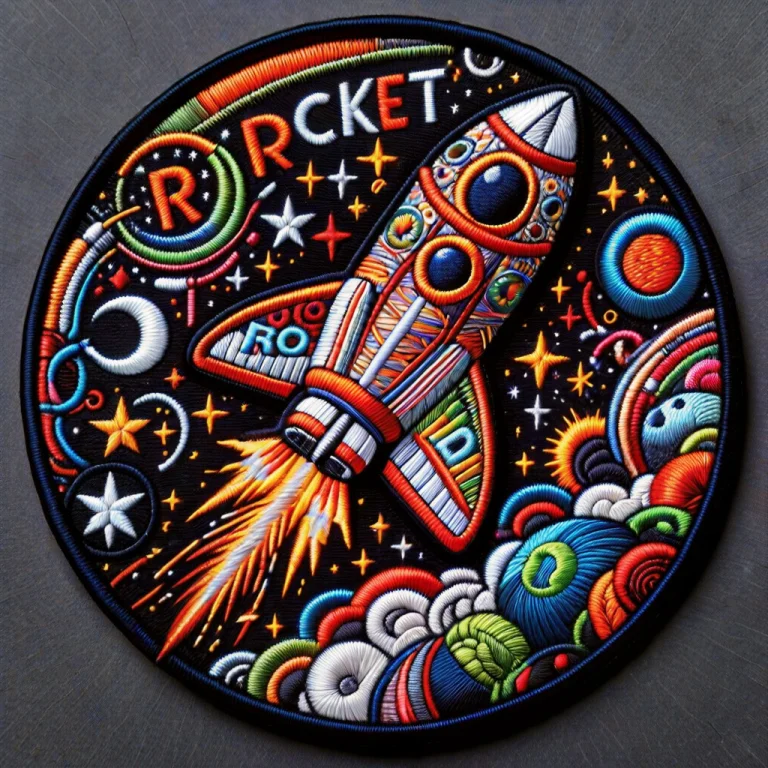 Embroidery Patch, Rocket Body Made Of Threads, Embroidered L...