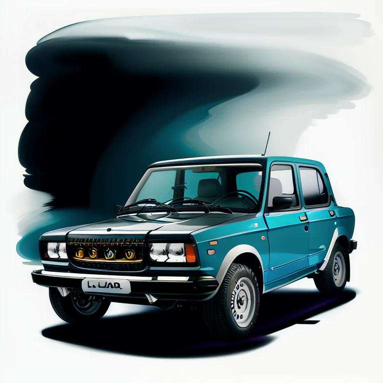 Man And Girl, Lada Car, Fantasy Style, Illustration, Highly...
