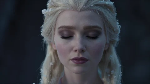 Cinematic Film Still Of Loradark Cinematic Frozen Style Zib... — Stable Diffusion AI Prompt: cinematic film still of dark cinematic Frozen skin style a closeup of a closed...