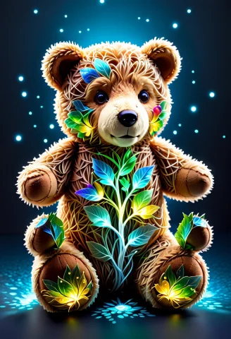 Teddy Bear Made Of Biolumens — SDXL AI Prompt: teddy bear made of biolumens
