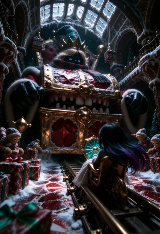 A Vaulted Winter Treasury Is Built From Stacked Gingerbread...