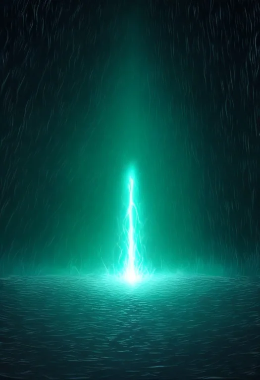 Forest, Stream, Glowing Water, Night, Fireflies, Bioluminesc...