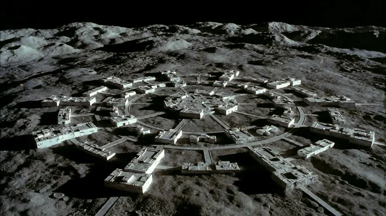 Spcssn11975, A Futuristic Lunar Settlement Sprawls Across A...