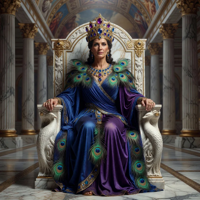 A Photorealistic Portrait Of Hera, Queen Of The Gods, From G...