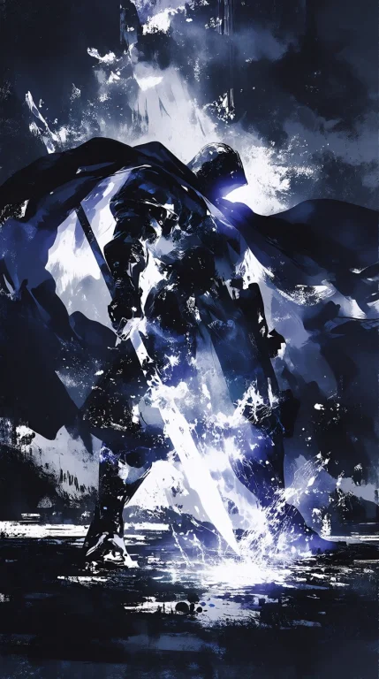 Storm Paladin Landing With A Lightning-charged Spear, One Fo...