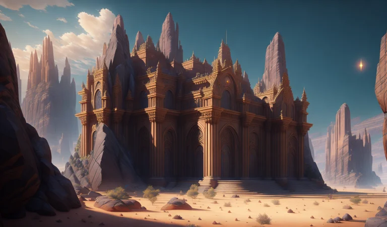 Stunning City Of Stone Inside A Gray Granite Canyon, Fusion...