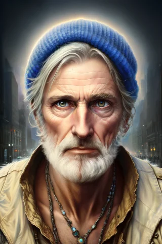 Extreme Digital Artwork1.3 Of Old Homeless, Cinematic, Drama... — Stable Diffusion AI Prompt: (Extreme Digital Artwork:1.3) of old homeless, cinematic, dramatic, hyper detail...