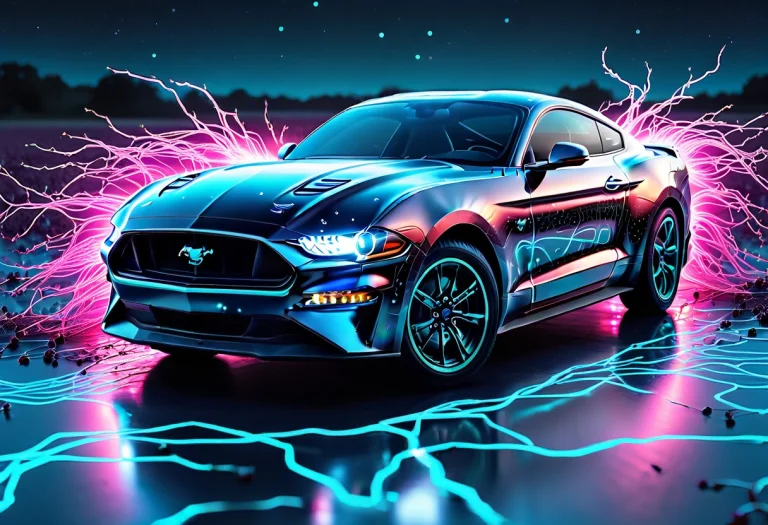 Ford Mustang,bioluminescent Light. Cosmic Glow .starry Detai...