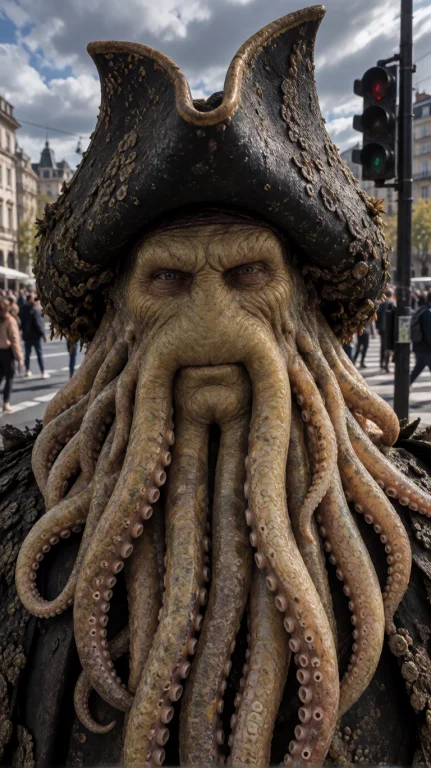 Dvyjns Humanoid Sea Creature, Extreme Close-up, Frontal, Hea...