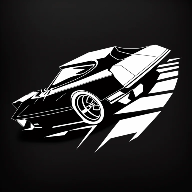 A Symbol Of A Car On A Black Background1.2 As T-shirt Logo I...
