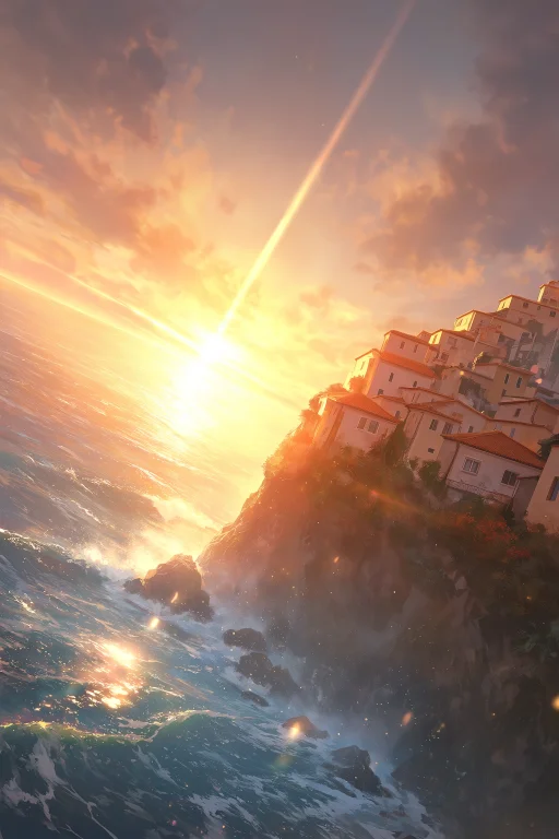 Highres, Absurdres,h4lph4s9, A Picturesque Coastal Town Buil...